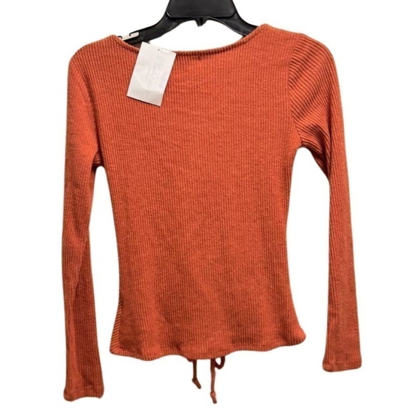 Ultra Flirt Long Sleeve Top Ribbed Orange Salmon pinkish color size S - Picture 6 of 12